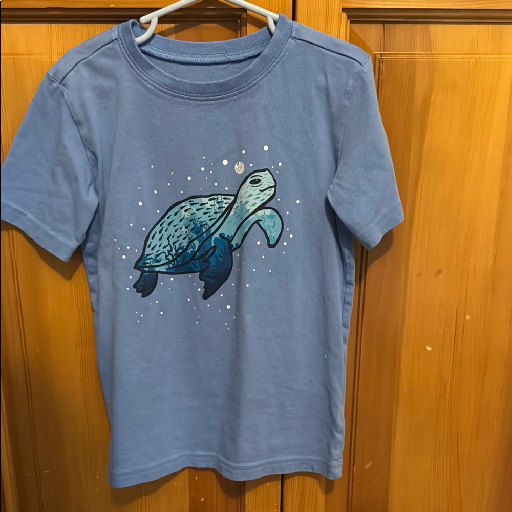 Life is good  blue Kids T-Shirt with Turtle Design